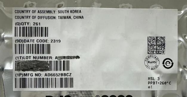 AD6652BBCZ 芯片现货实拍照片