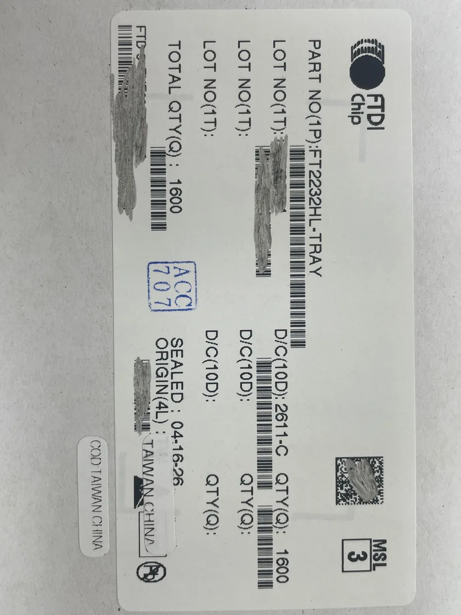 FT2232HL-TRAY 芯片现货实拍照片