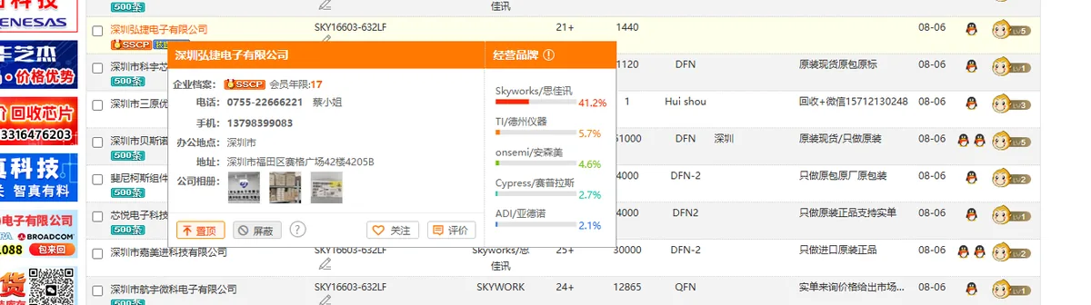 SKY16603-632LF 芯片现货实拍照片